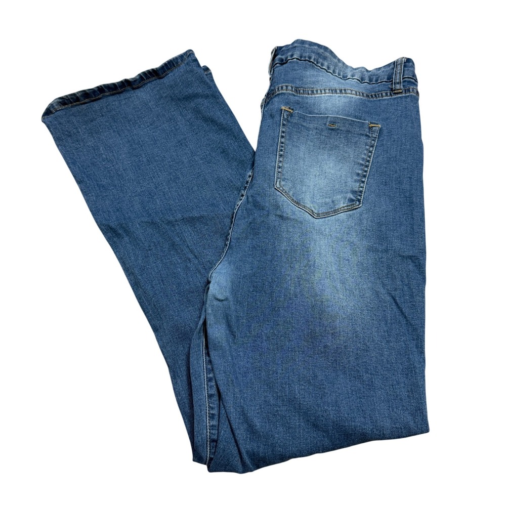 Hot Kiss Womens Size 20 Plus Flare Jeans Medium Wash‎ Stretch Denim Bootcut